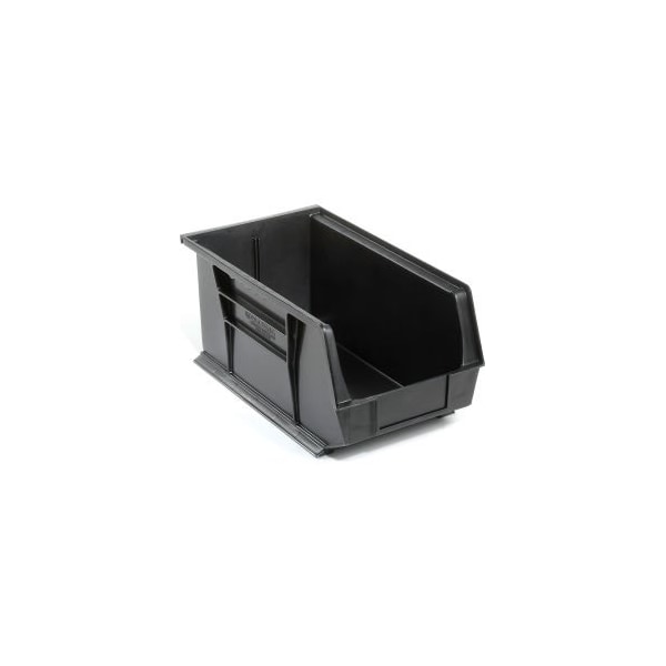 Hang & Stack Storage Bin, Plastic, Black, 12 PK